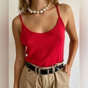 NWT DONNI. Women’s Plus Size Red Ribbed Tank - Size XXL